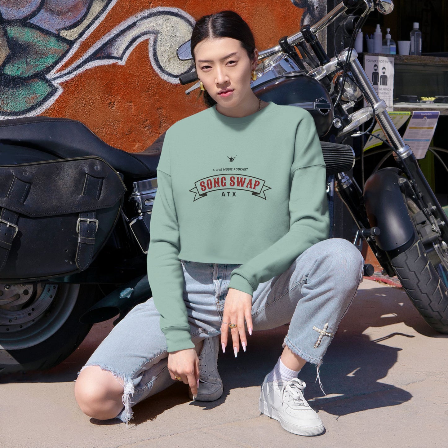 Song Swap ATX Women's Cropped Sweatshirt