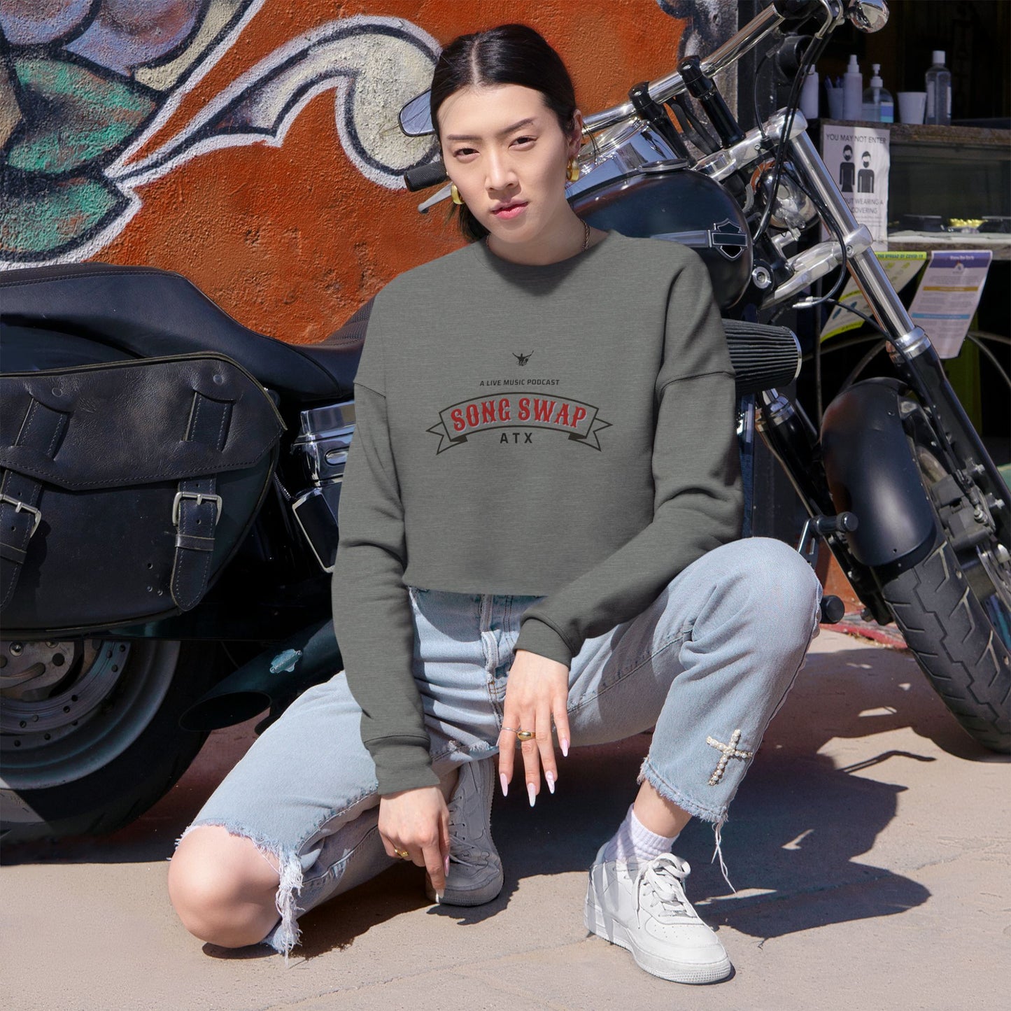 Song Swap ATX Women's Cropped Sweatshirt